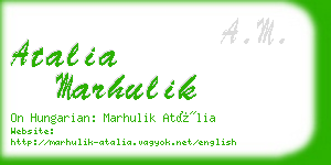 atalia marhulik business card